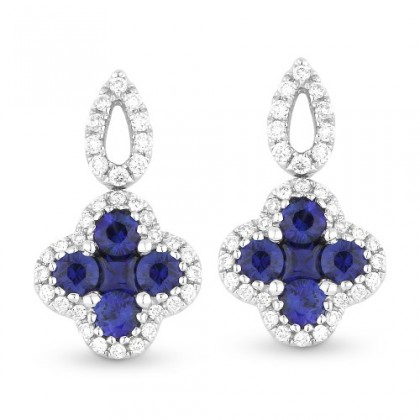 Sapphire Earrings Pave Diamond DE10496