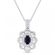 sapphire diamond flower pendant