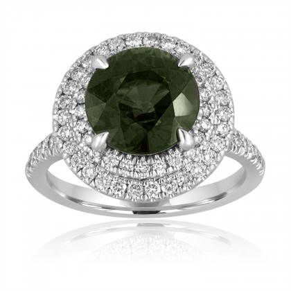 green blue sapphire halo diamond ring