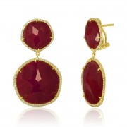 sliced rubies earrings